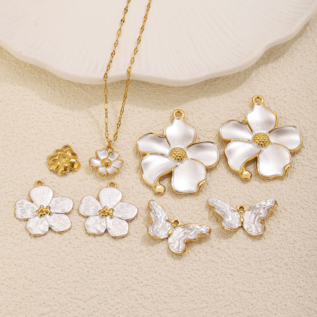 Flower & Butterfly Pendant Charms