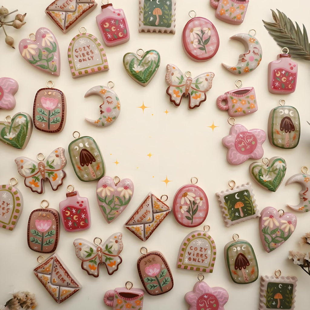 Butterfly, Moon & Heart Charms