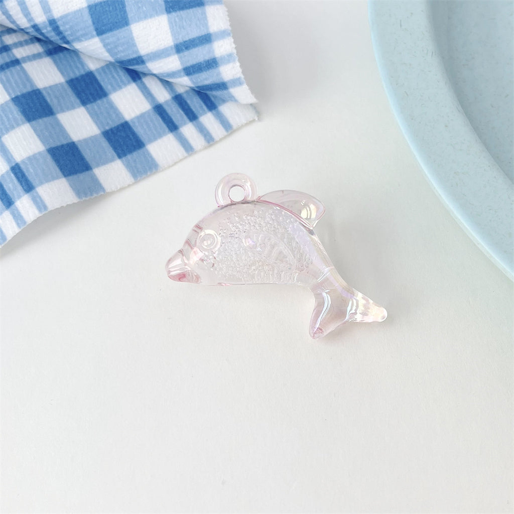 Transparent Bubble Acrylic Dolphin Charms