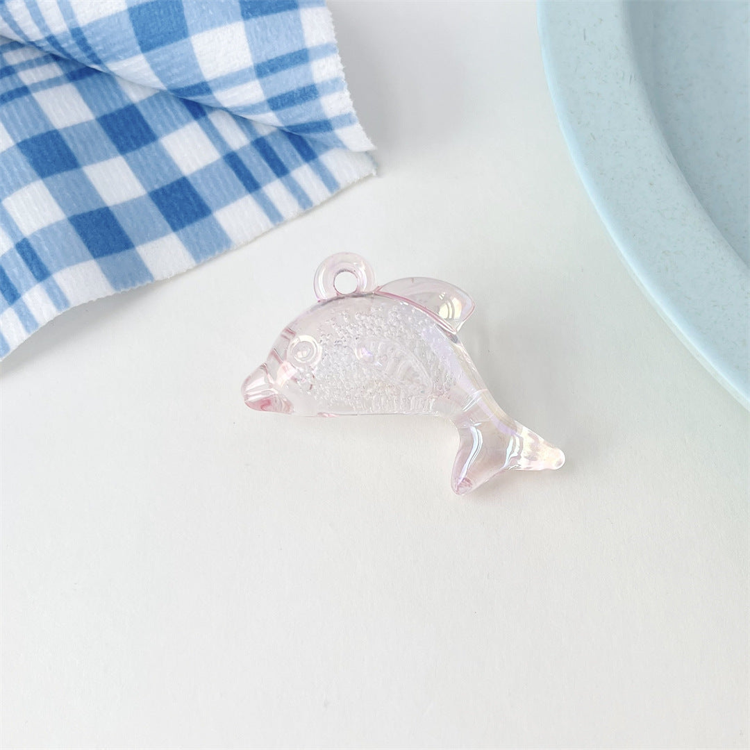Transparent Bubble Acrylic Dolphin Charms