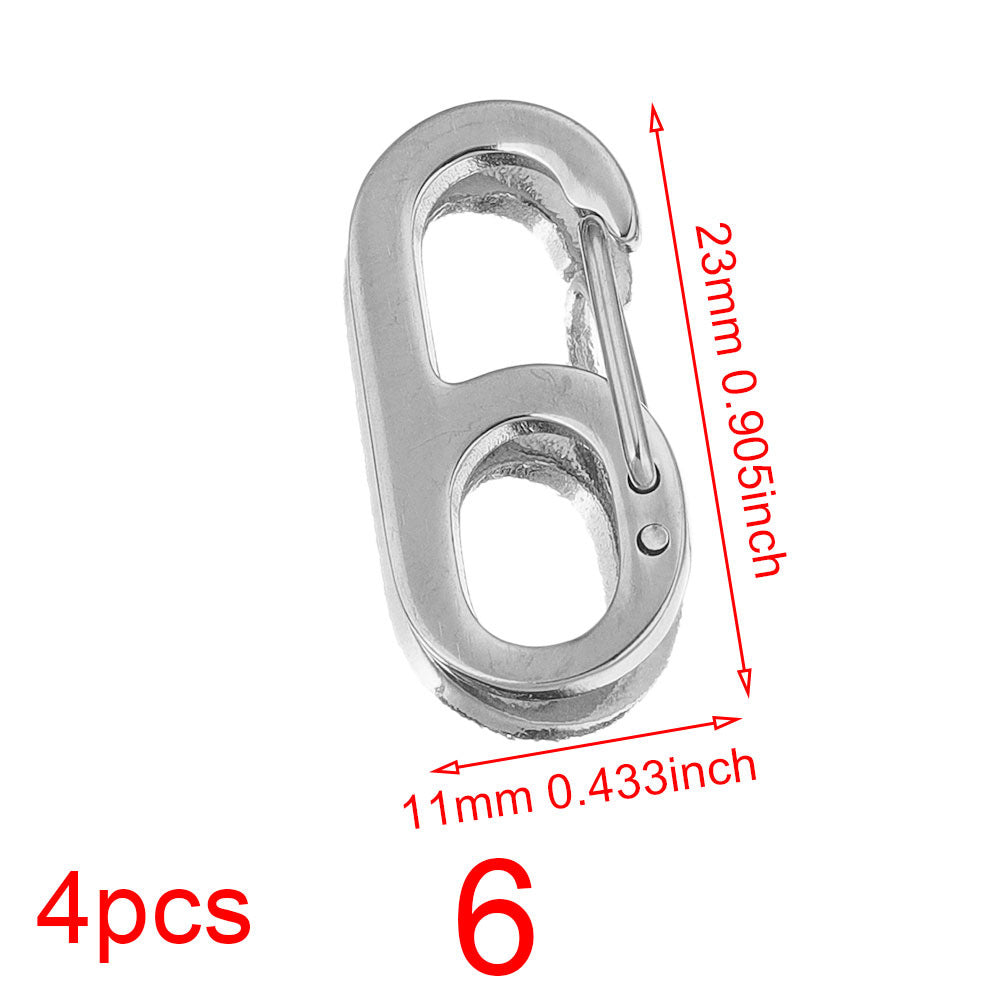 Stainless Steel Number Lobster Clasp Charms 4pc