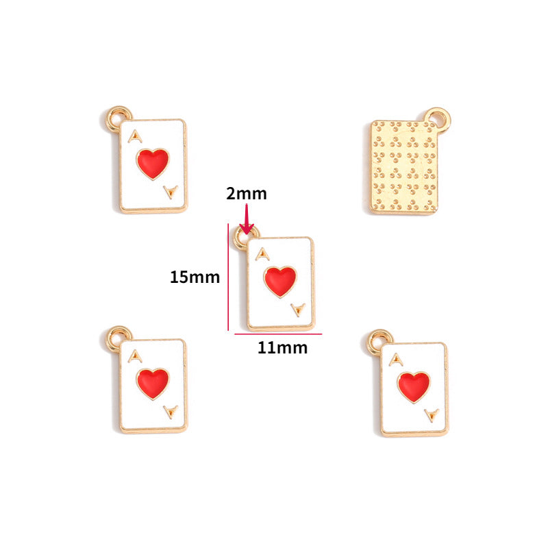 Playing Card Charms – Colorful Enamel-Style Alloy Card Pendants for DIY Bracelets, Necklaces, Keychains & Jewelry Making
