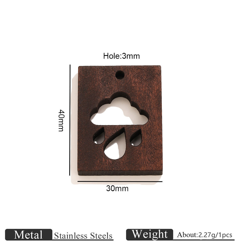 Engraved Wood Pendant Charms