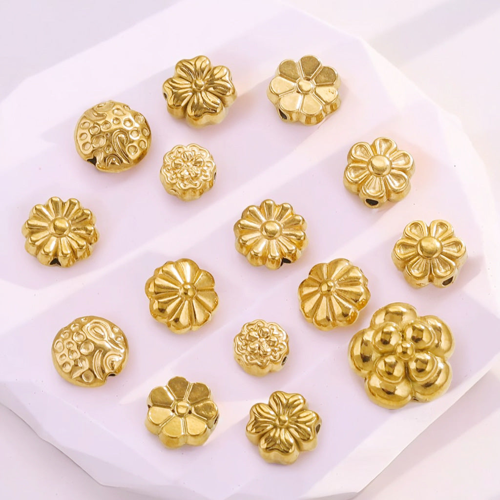 Lavender Flower Stainless Steel Spacer Beads