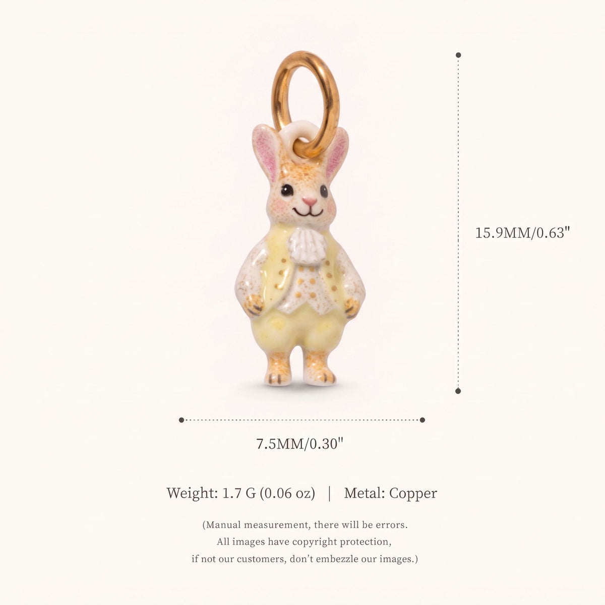 18K Gold-Plated Cute Cartoon Pendant Charms