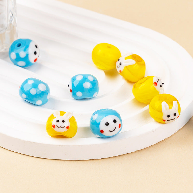 Cute Cartoon Dumpling Character Glass Beads