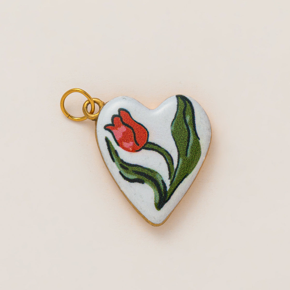 18K Gold-Plated Colorful Heart Pendant Charms