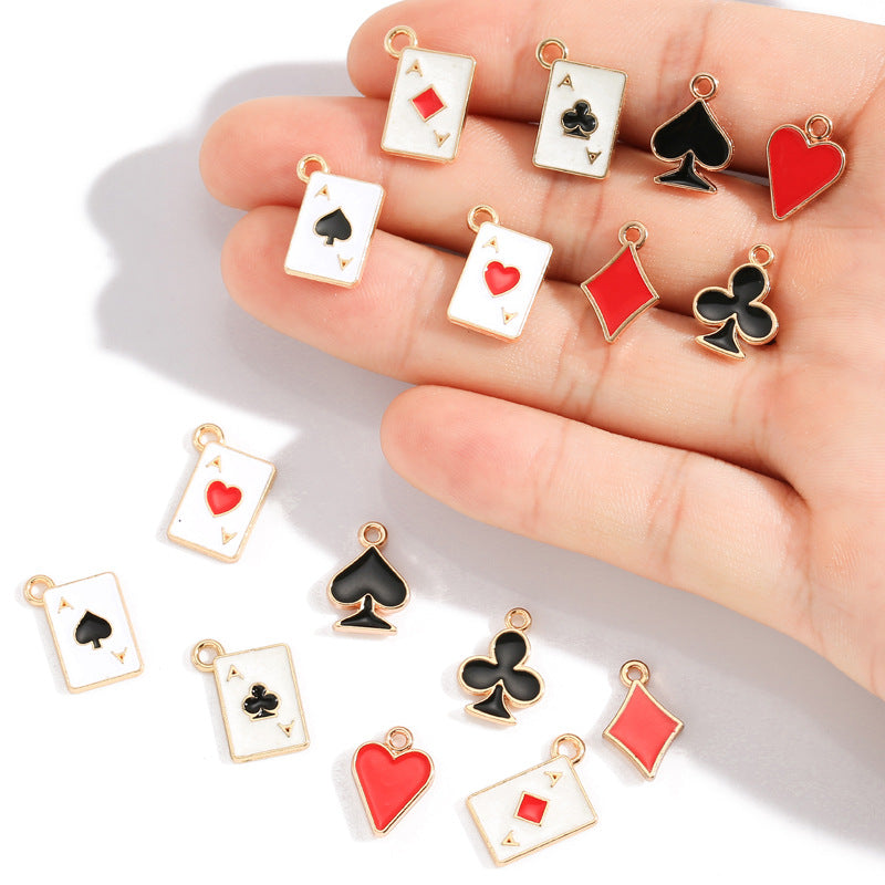 Playing Card Charms – Colorful Enamel-Style Alloy Card Pendants for DIY Bracelets, Necklaces, Keychains & Jewelry Making