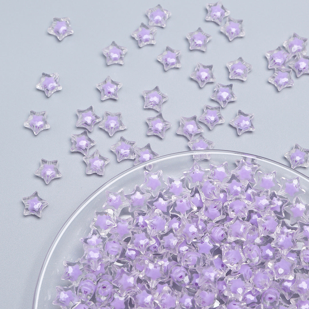 15mm Candy Color Acrylic Star Beads – Solid Color Star-Shaped Beads for DIY Bracelets, Phone Charms & Hair Accessories