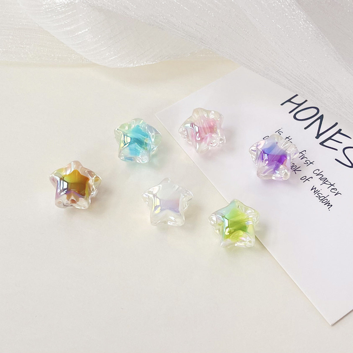 Transparent Two-Tone Acrylic Star Beads