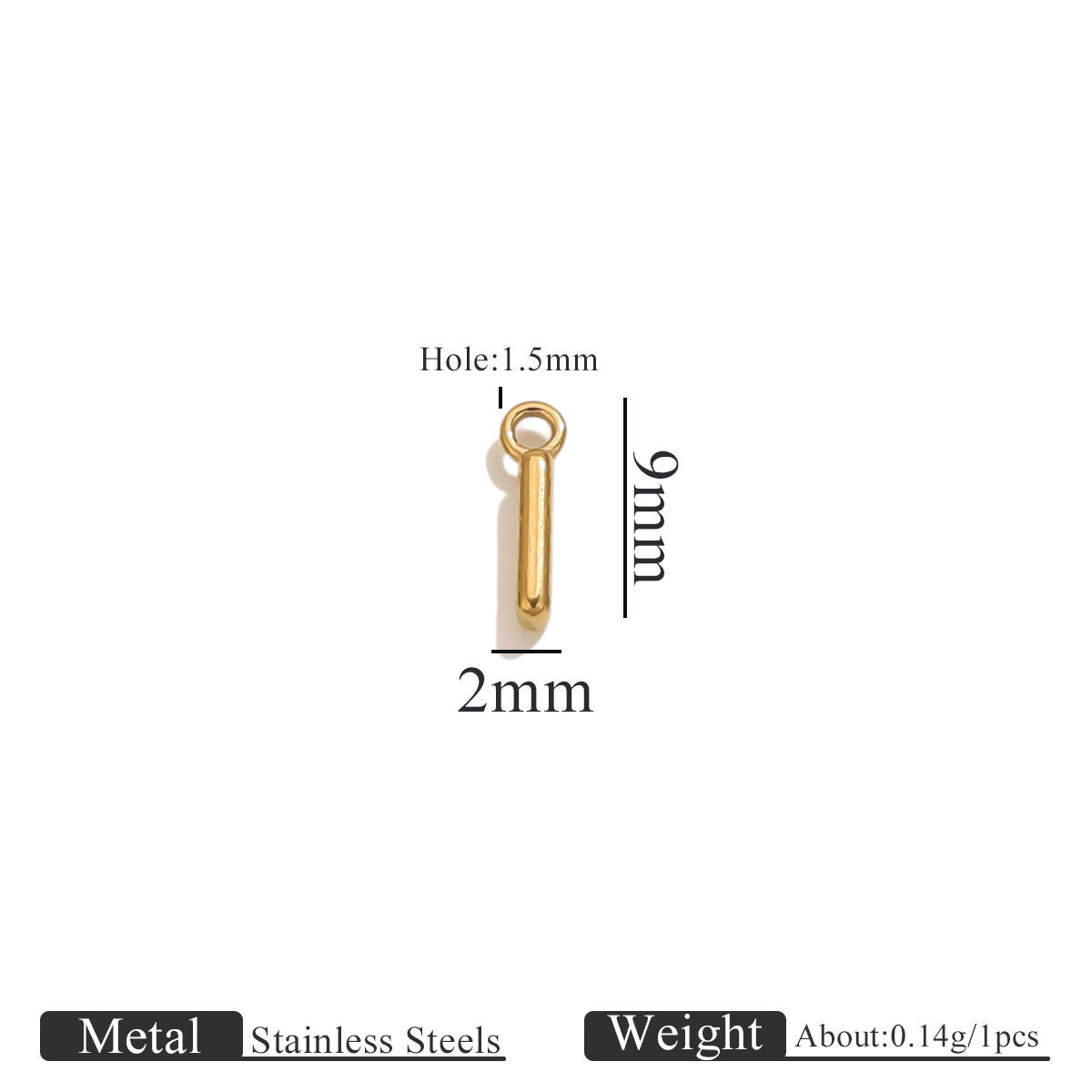 Mini A–Z Stainless Steel Round Letter Charms 10pcs