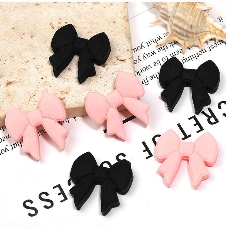 Cute Bow Silicone Beads – Soft Bow-Shaped Rubber Beads for DIY Beadable Pens, Hair Clips, Headbands & Craft Accessories