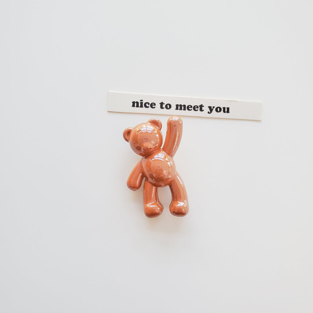 Cream Candy Bear Acrylic Beads