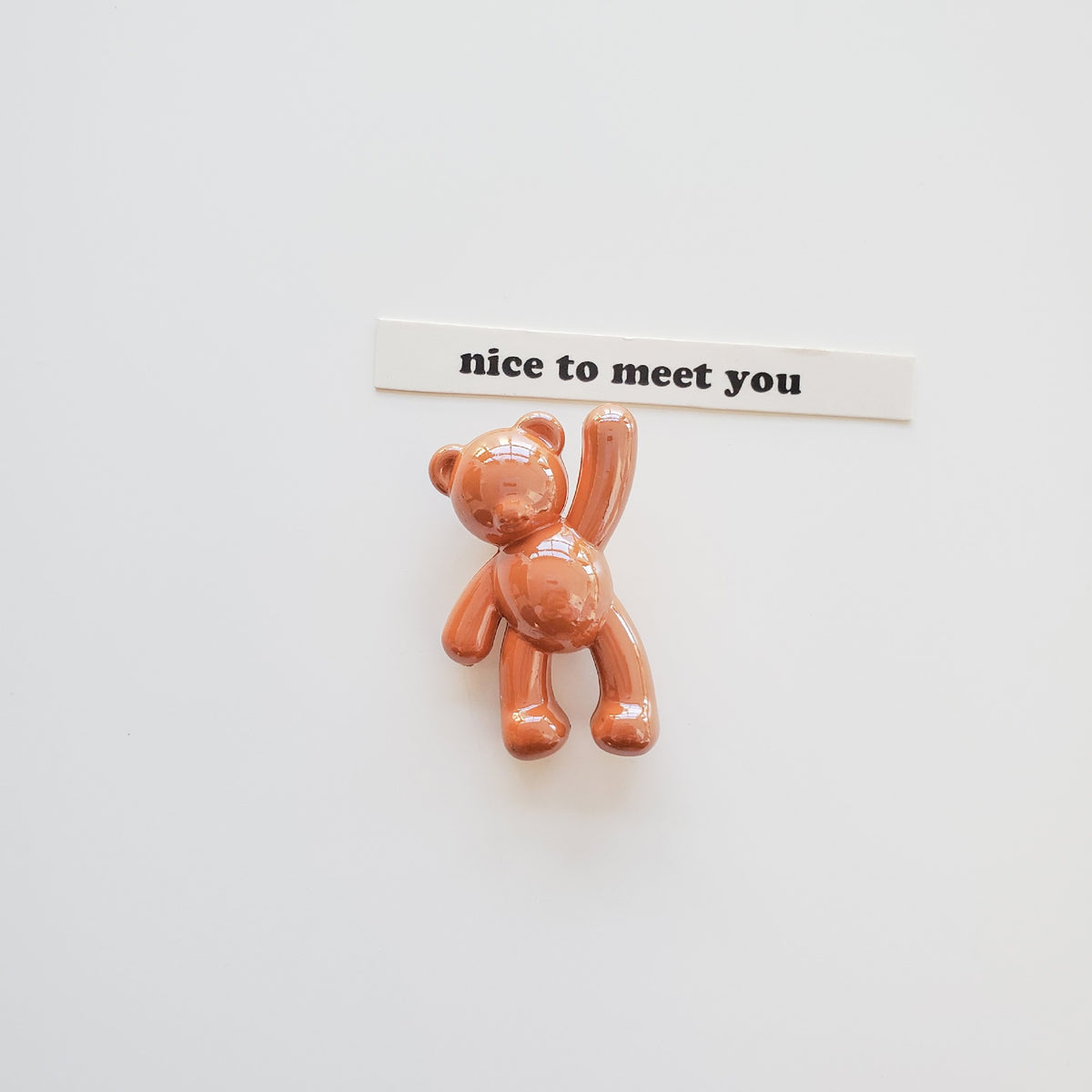 Cream Candy Bear Acrylic Beads
