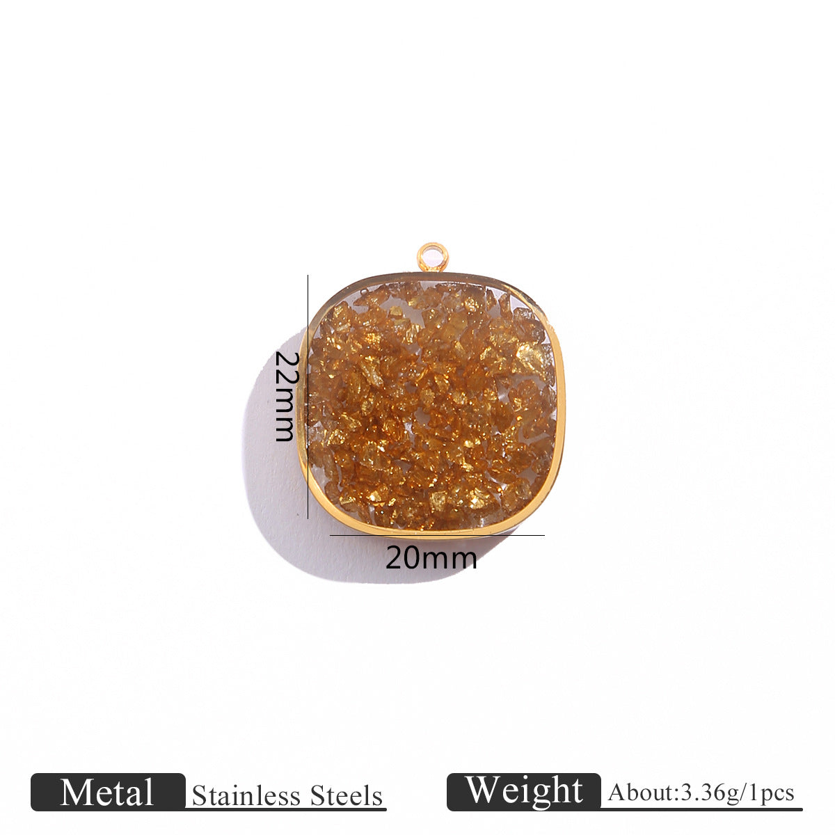 Epoxy Crushed Stone Pendant Charms
