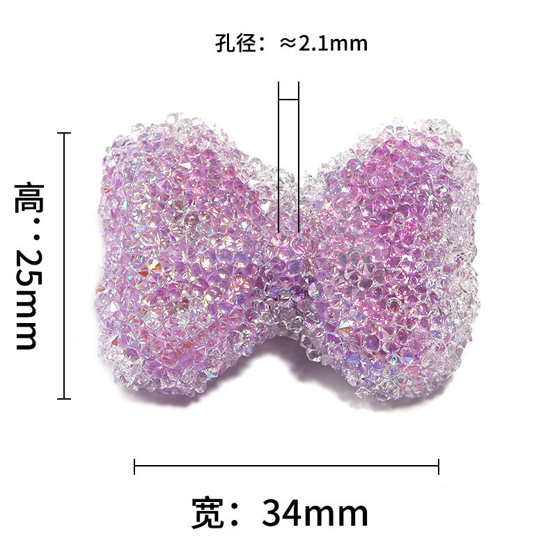 Sparkling Rhinestone Bow Beads