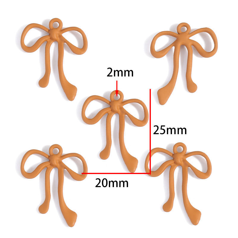 Colorful Painted Alloy Bow Charms – Fashion Ribbon Pendants for DIY Earrings, Necklaces, Hair Accessories & Jewelry Making