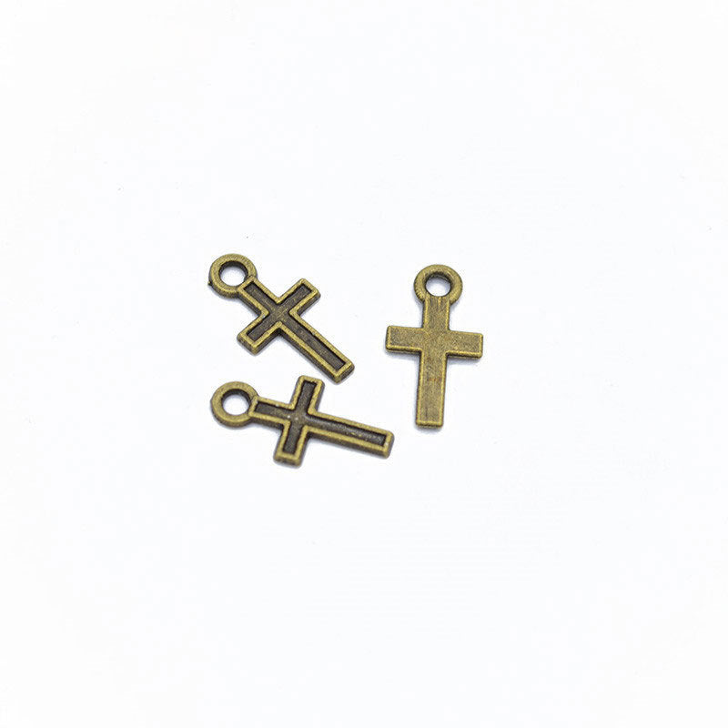 Vintage Alloy Cross Charms – Small Metal Cross Pendants for DIY Bracelets, Necklaces, Keychains & Jewelry Making
