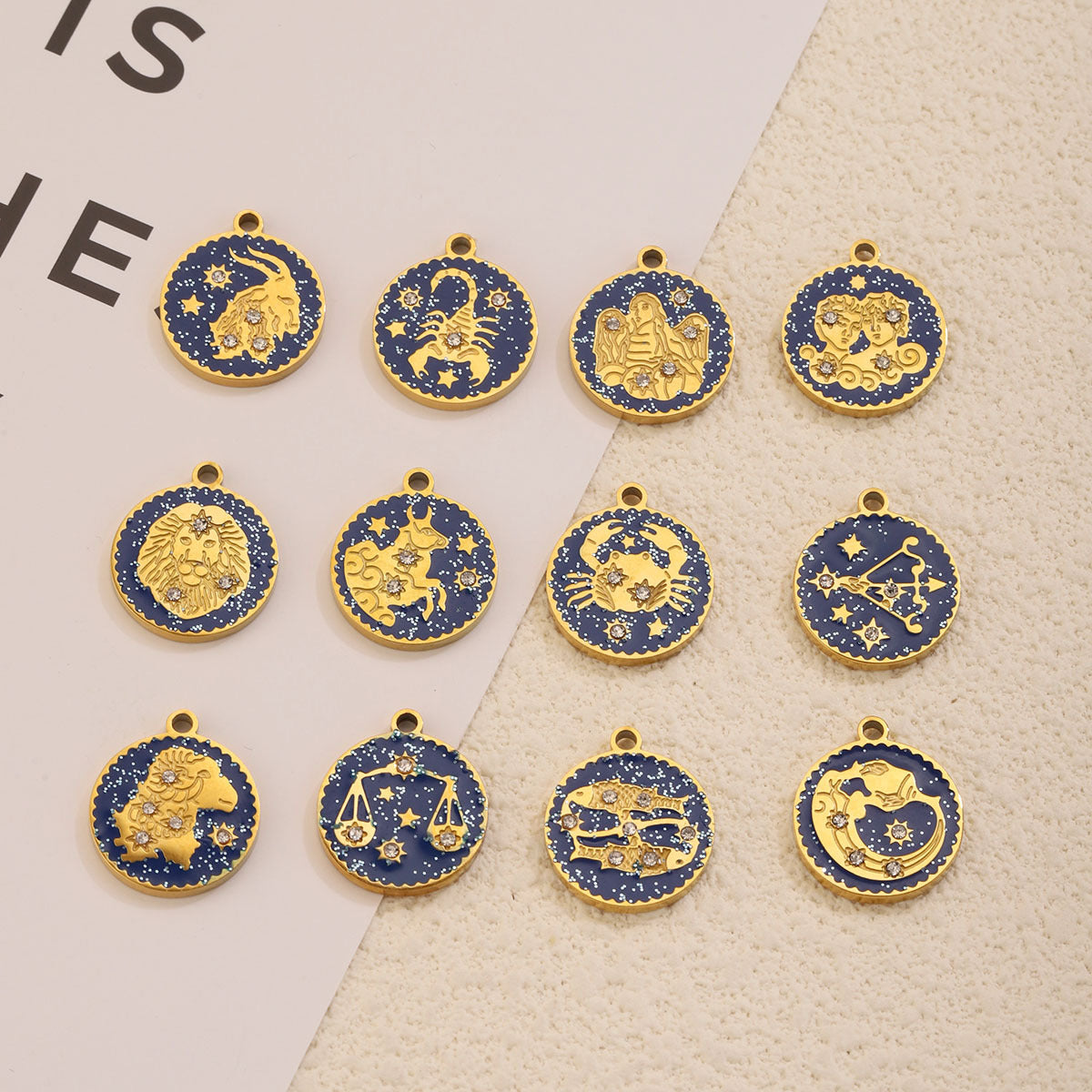 12 Zodiac Constellation Charms