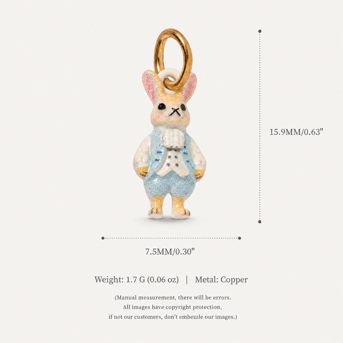 18K Gold-Plated Cute Cartoon Pendant Charms