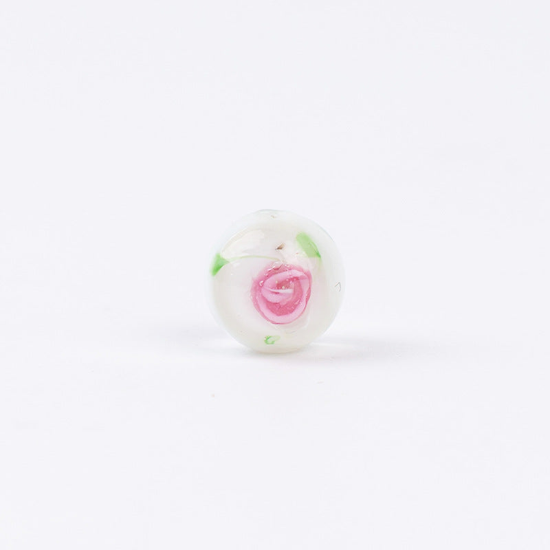Double-Sided 3D Flower Glass Beads