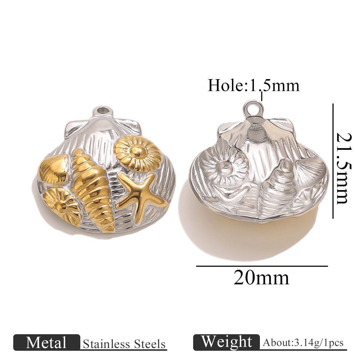 Vintage Stainless Steel Ocean Butterfly Pendant Charm for DIY Jewelry