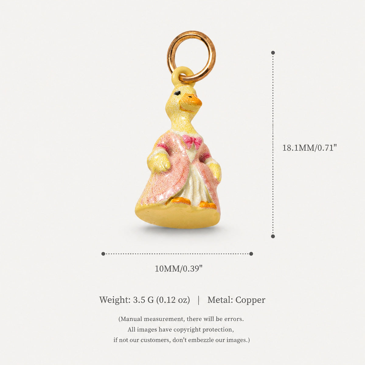 18K Gold-Plated Cute Cartoon Pendant Charms