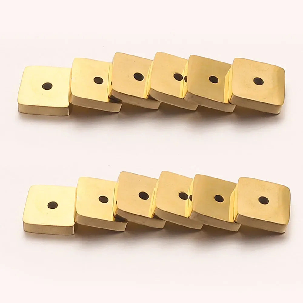 Polished Faceted Stainless Steel Square Spacer Beads for DIY Jewelry 10pcs