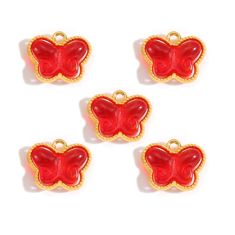 Pearl & Glass Butterfly Alloy Charms – Elegant Butterfly Pendants for DIY Bracelets, Earrings, Necklaces & Jewelry Making