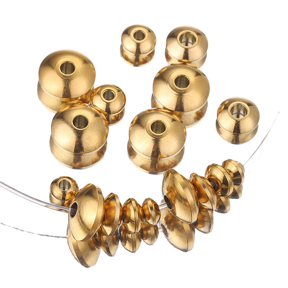 Gold-Plated Stainless Steel Abacus Spacer Beads