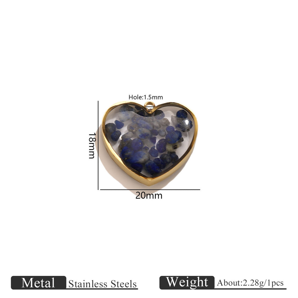Epoxy Crushed Stone Pendant Charms