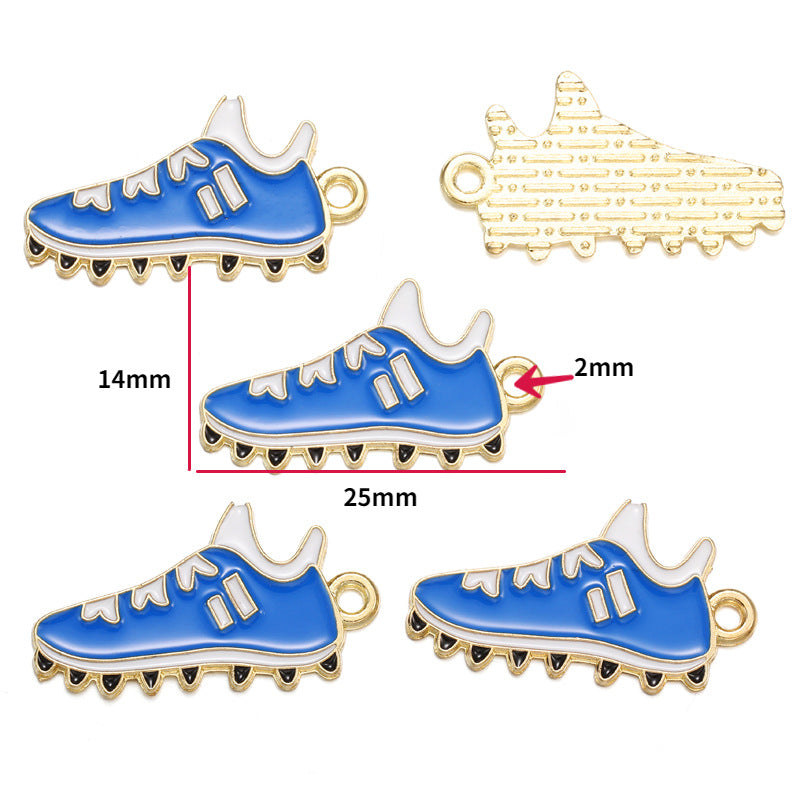 Sports Ball Alloy Charms – Colorful Enamel-Style Football, Basketball & Volleyball Pendants for DIY Bracelets, Keychains & Jewelry Making