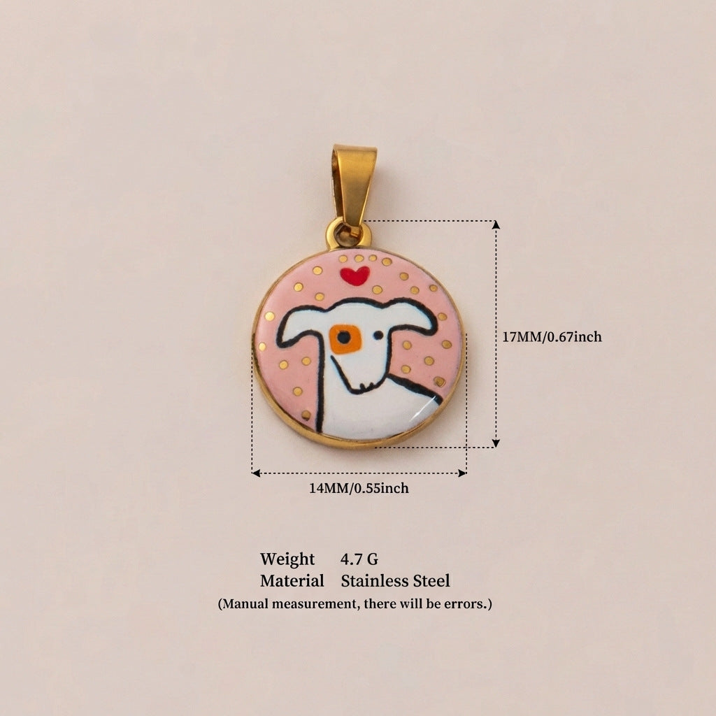 18K Gold-Plated Colorful Heart Pendant Charms