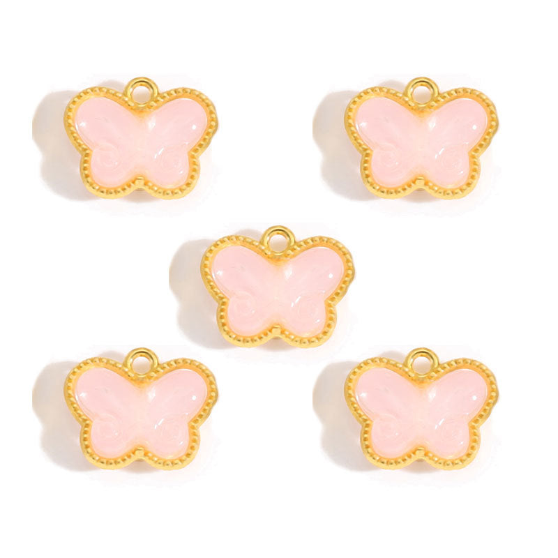 Pearl & Glass Butterfly Alloy Charms – Elegant Butterfly Pendants for DIY Bracelets, Earrings, Necklaces & Jewelry Making
