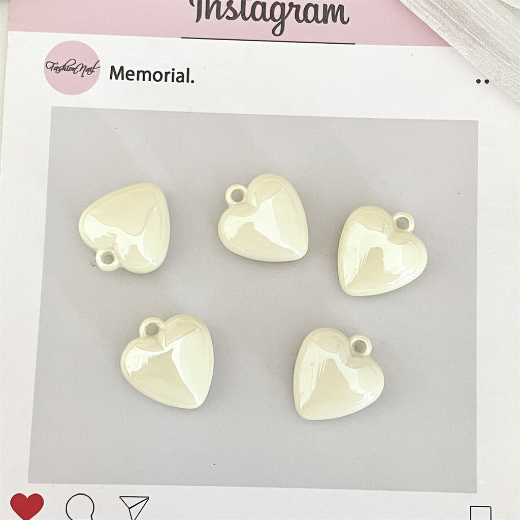 Painted Acrylic Heart Charms