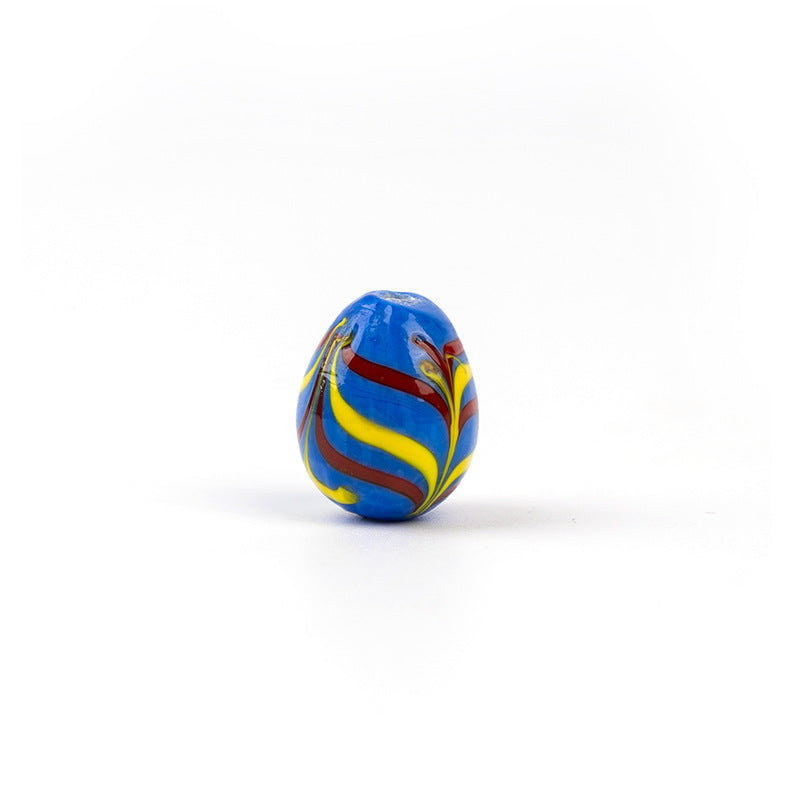 Colorful Dinosaur Egg Oval Glazed Beads