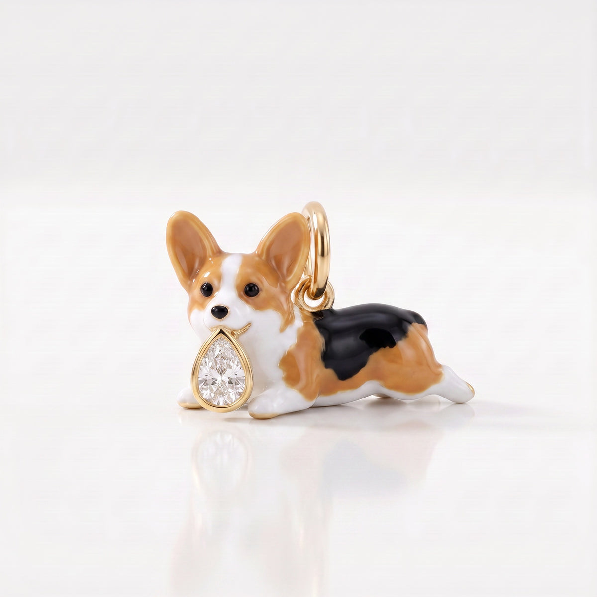 3D Puppy and Deer Crystal Pendant Charms
