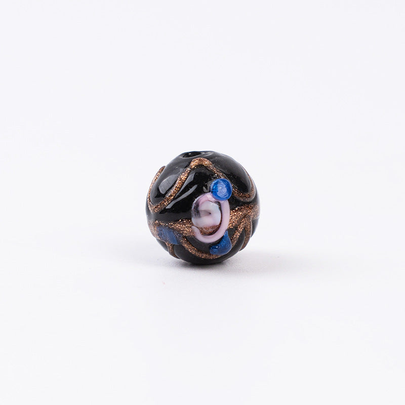 Gold Silk Rose Glazed Oval Beads