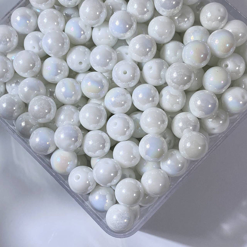 Glazed Porcelain Dragon Pattern Round Beads