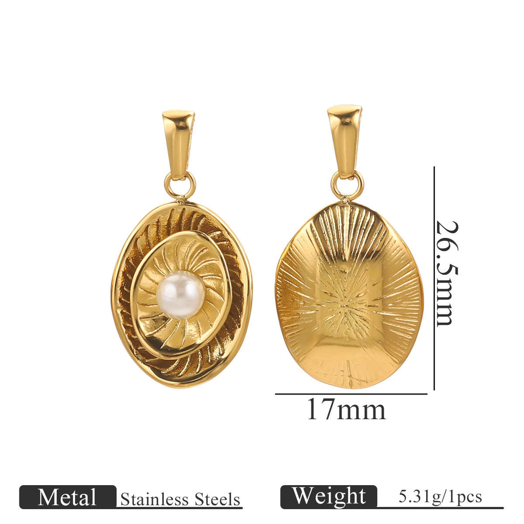 Irregular Imitation Pearl Stainless Steel Pendant