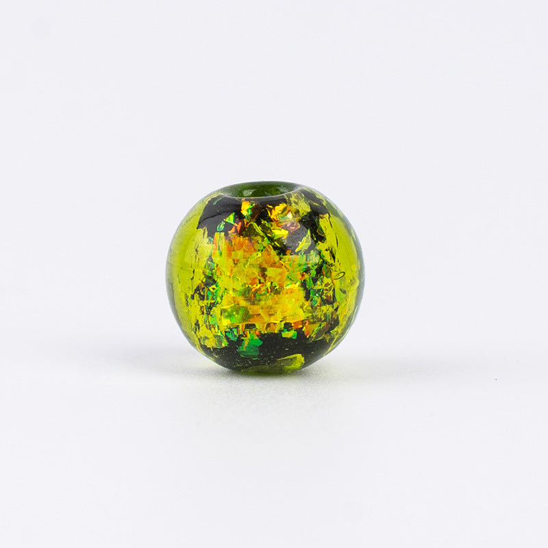 Color-Powder Glass Round Beads