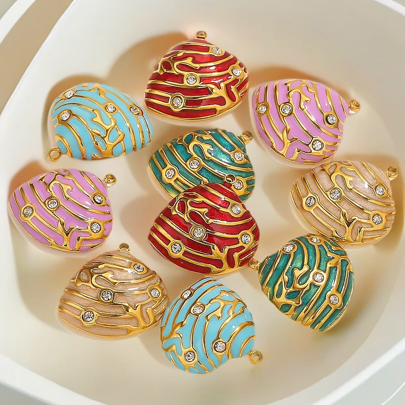 Gold Stainless Steel Shell Pendant Charms