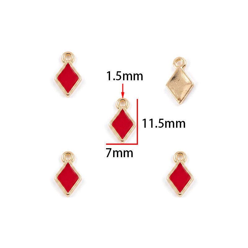 Playing Card Charms – Colorful Enamel-Style Alloy Card Pendants for DIY Bracelets, Necklaces, Keychains & Jewelry Making