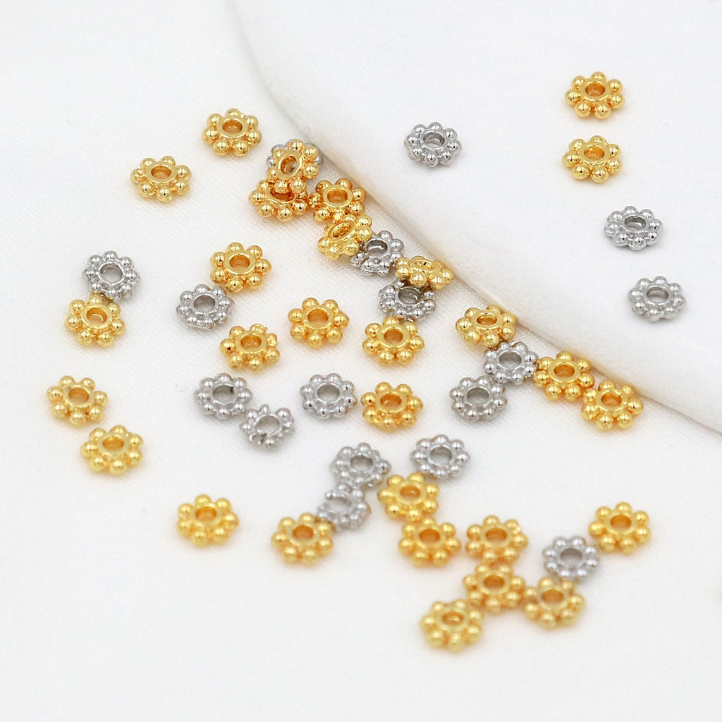 Gold Snowflake Gear Spacer Beads