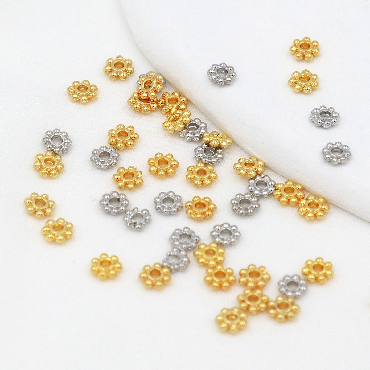 Gold Snowflake Gear Spacer Beads