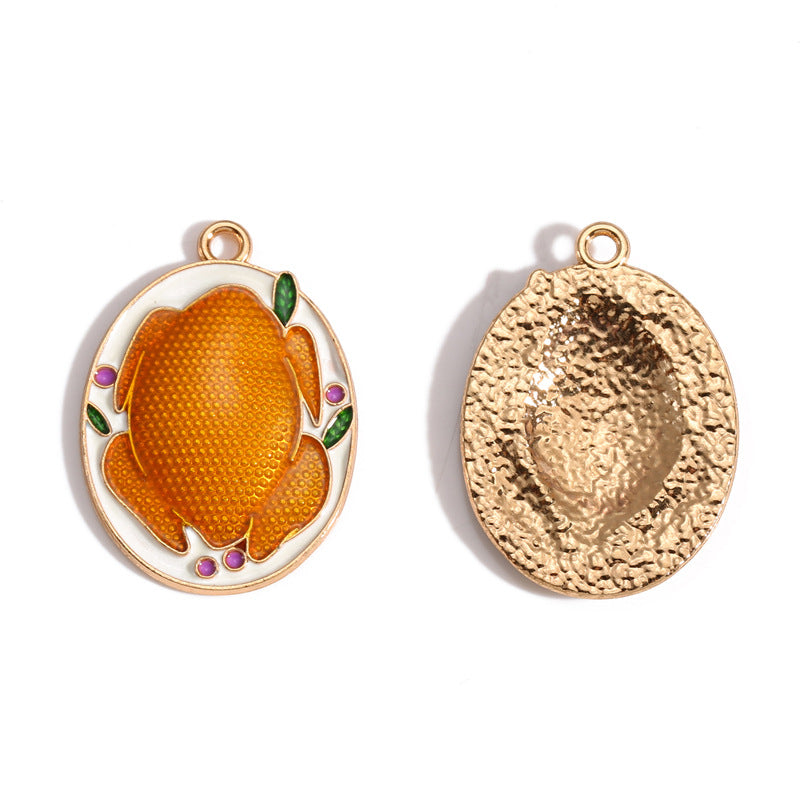 Thanksgiving Turkey Alloy Charms – Colorful Fall Holiday Enamel-Style Pendants for DIY Bracelets, Keychains & Jewelry Making