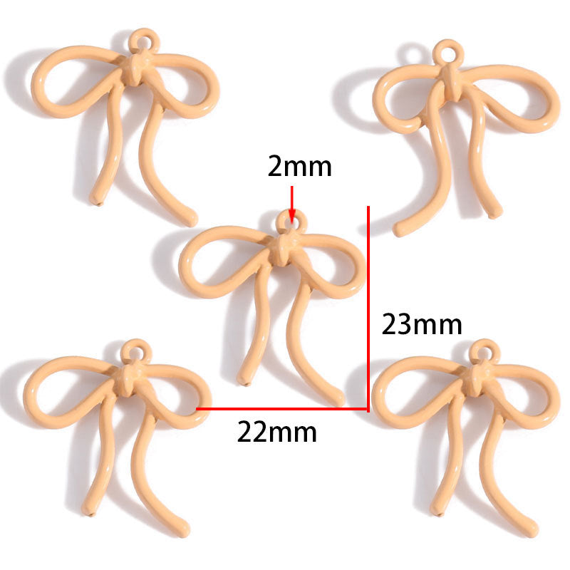 Colorful Painted Alloy Bow Charms – Fashion Ribbon Pendants for DIY Earrings, Necklaces, Hair Accessories & Jewelry Making