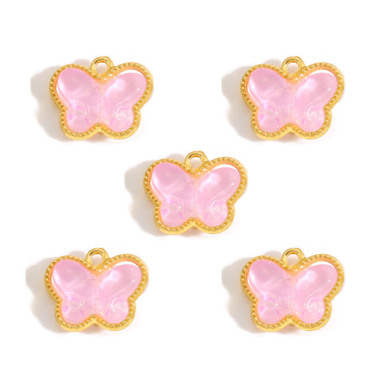 Pearl & Glass Butterfly Alloy Charms – Elegant Butterfly Pendants for DIY Bracelets, Earrings, Necklaces & Jewelry Making