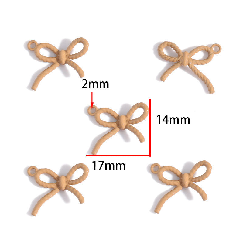 Colorful Painted Alloy Bow Charms – Fashion Ribbon Pendants for DIY Earrings, Necklaces, Hair Accessories & Jewelry Making
