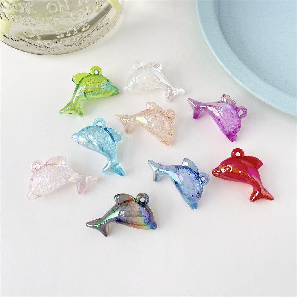 Transparent Bubble Acrylic Dolphin Charms